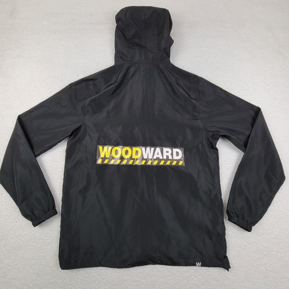 Woodward‎ Jacket Mens Small Black Hooded Windbreaker Lightweight Full Zip 540 - Picture 10 of 11